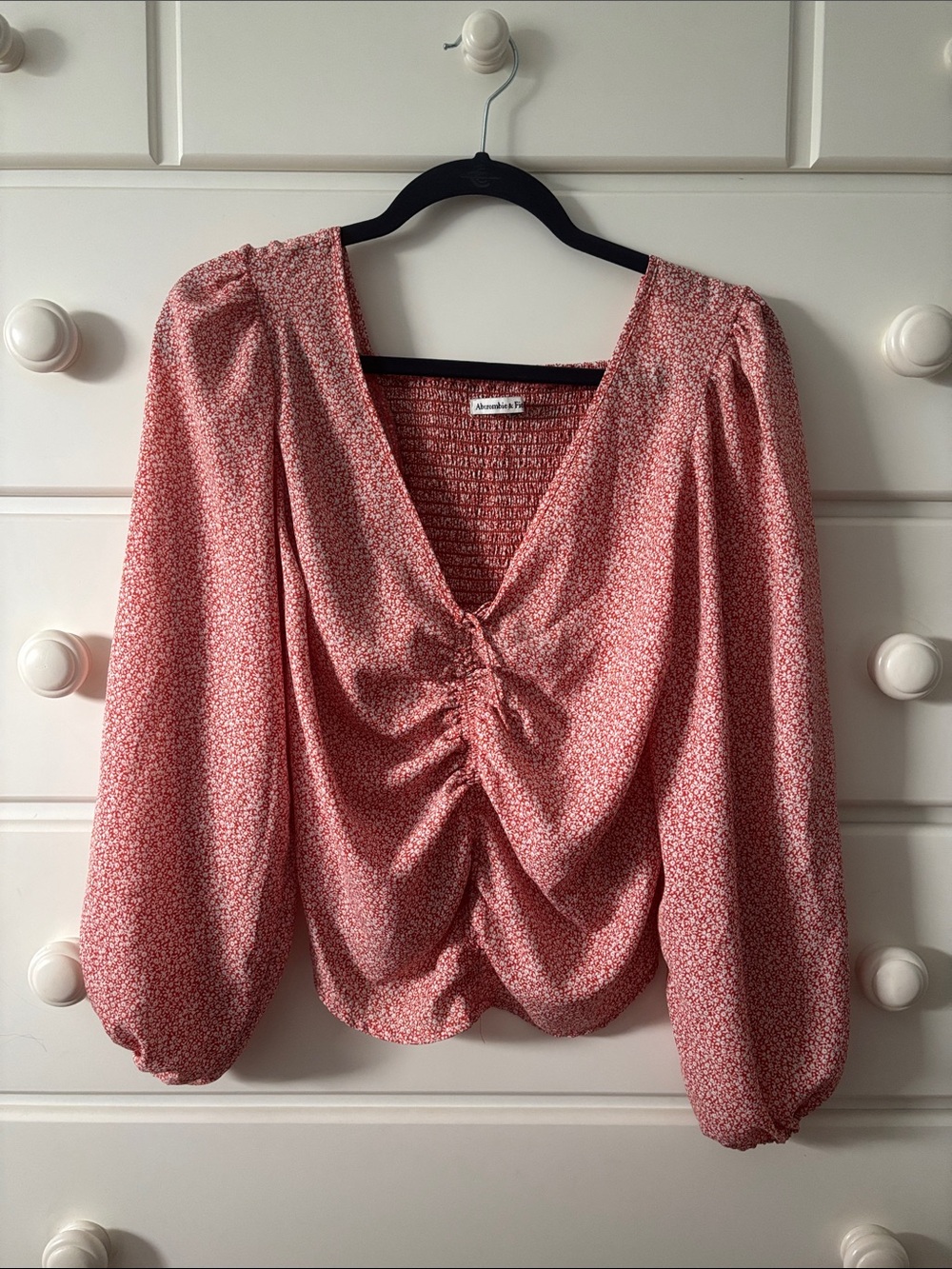 Abercrombie & Fitch Ruched V-Neck Blouse